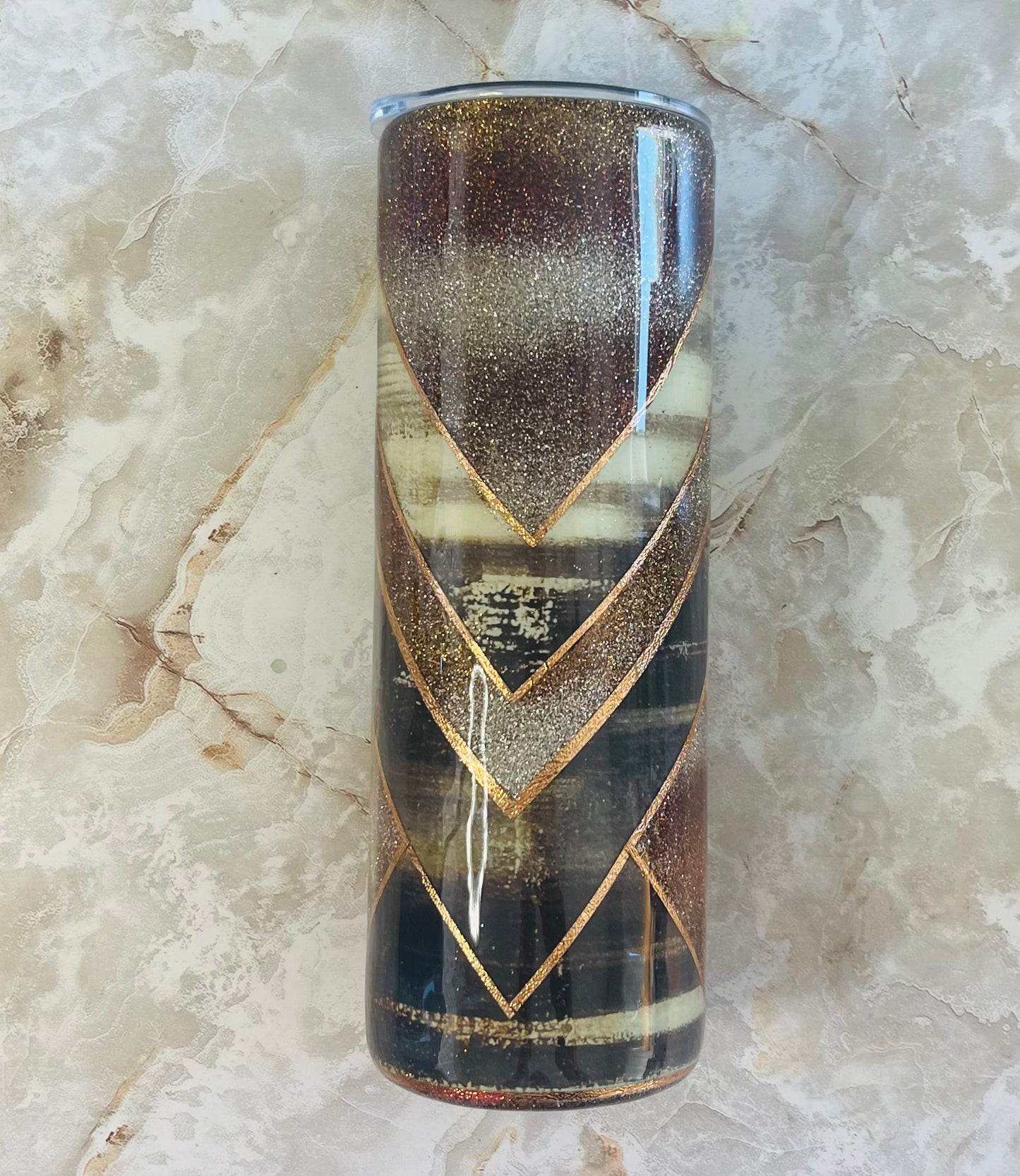 RTS Brown & champagne Tumblers glitter fancy template Tumbler