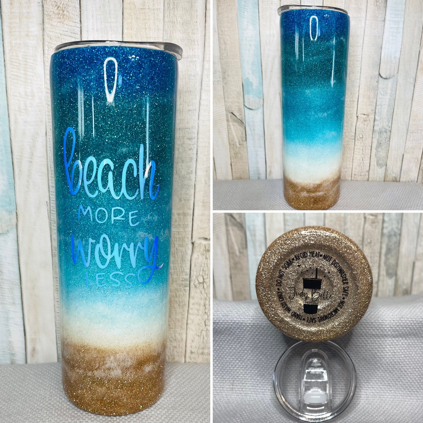 Custom Order Beach More Worry Less RTS Tumblers