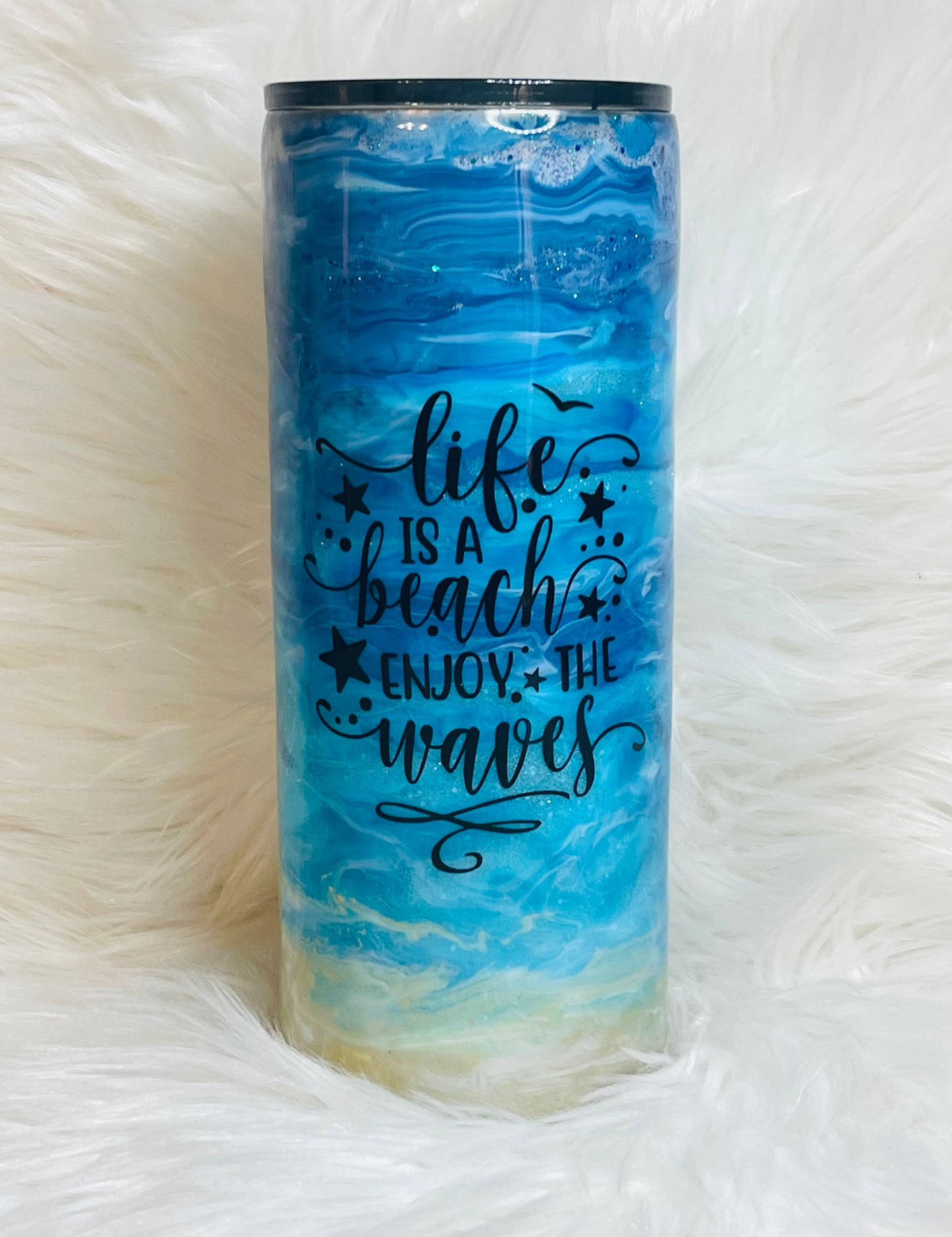 Custom Order Beach More Worry Less RTS Tumblers